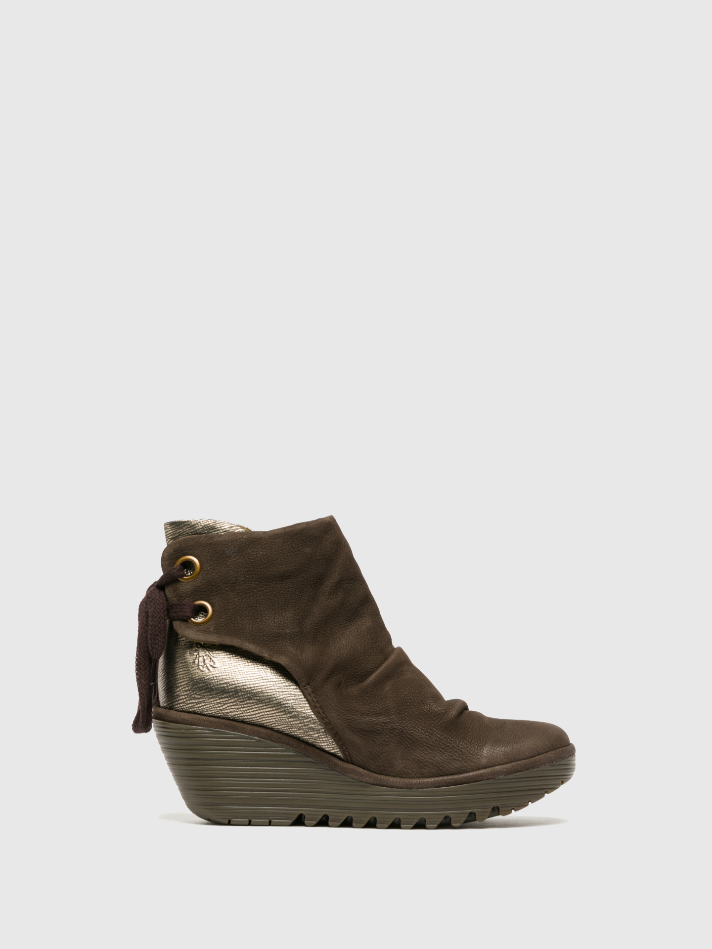 Fly London SandyBrown Wedge Ankle Boots
